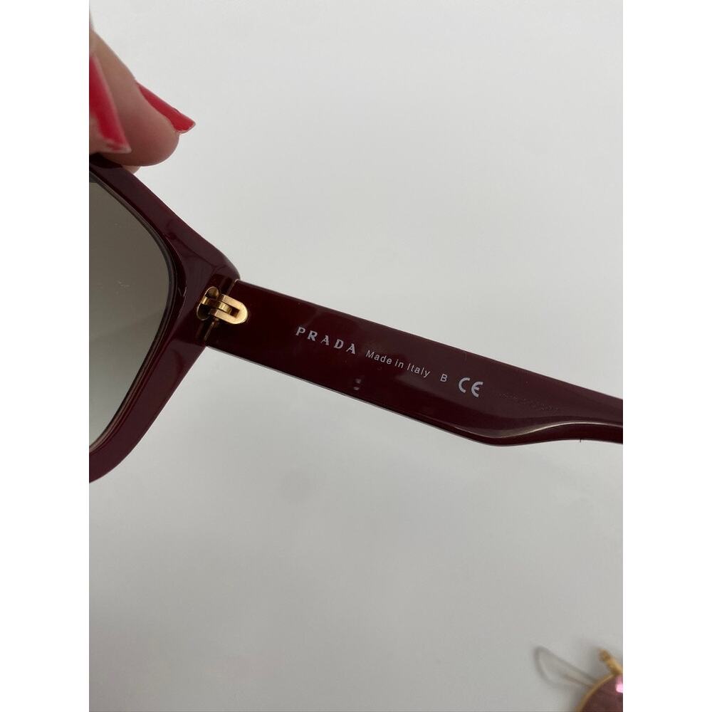 Prada Burgundy Acetate Sunglasses - Picture 7 of 9